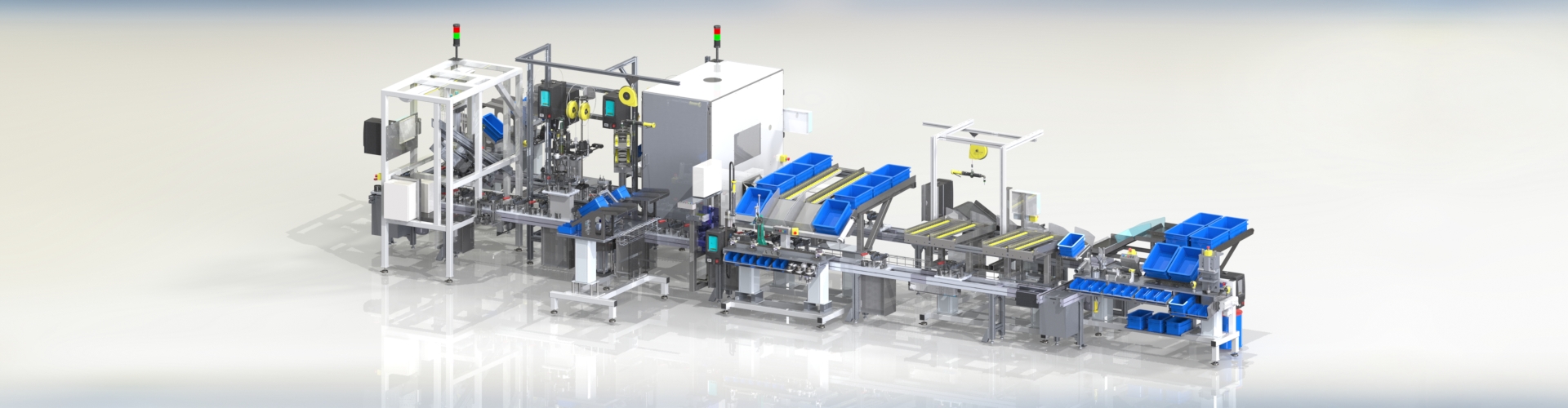 Industriautomation i en monteringslinje