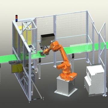 Robotcell montering lasermärkning